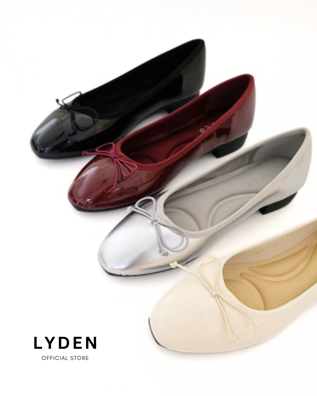 【NEW】Lyden Mary Jane Glossy series 1 Inch heels - Classic Black//Maroon//Silver//White