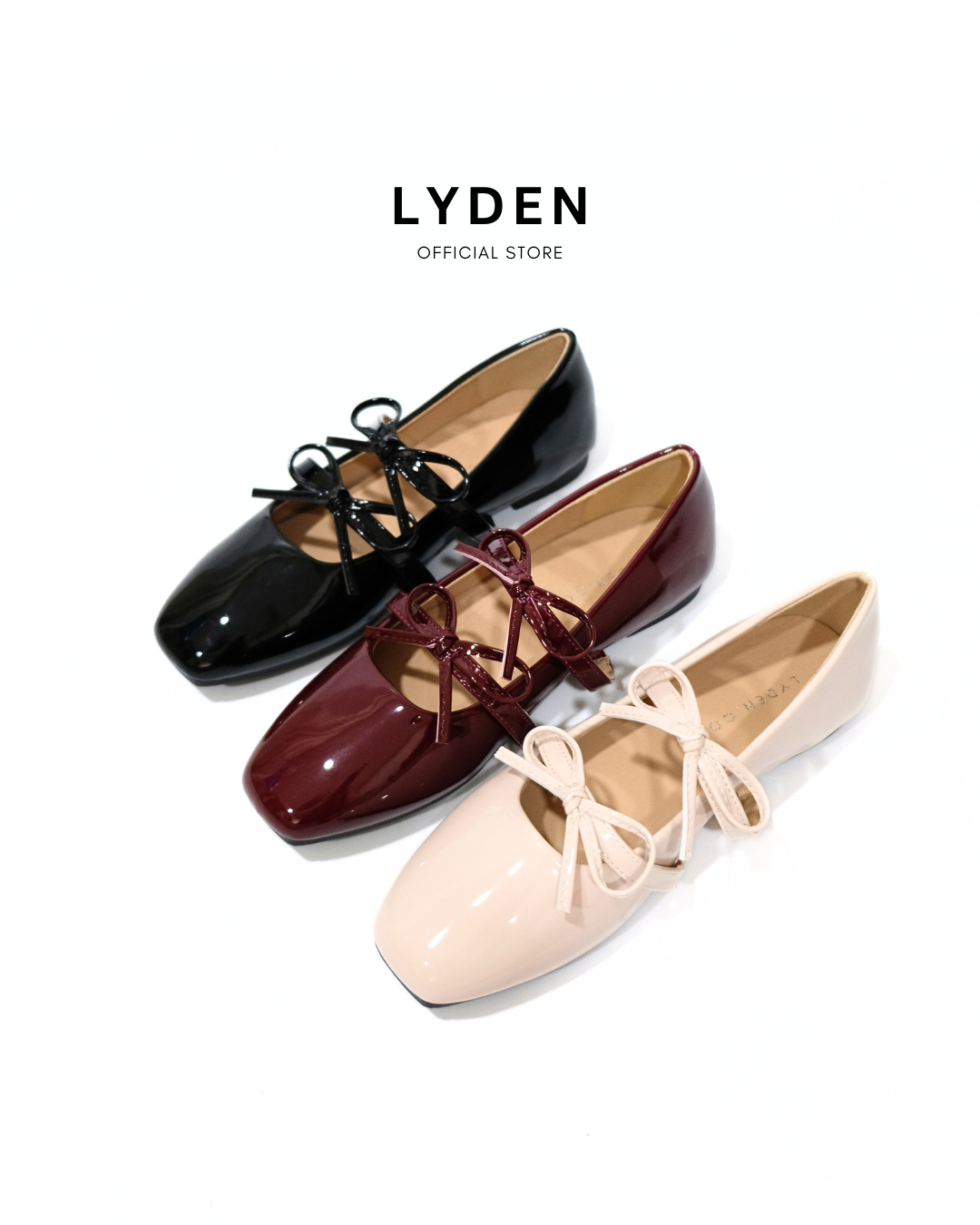 【NEW】Lyden Mary Jane Bow and Jane Series Flats - Classic Black//Maroon//Beige