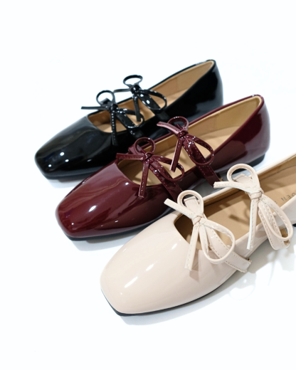 【NEW】Lyden Mary Jane Bow and Jane Series Flats - Classic Black//Maroon//Beige