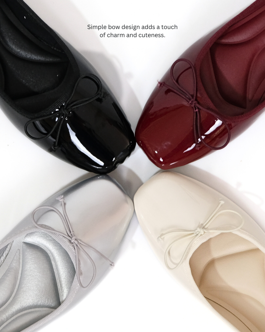 【NEW】Lyden Mary Jane Glossy Flats - Maroon