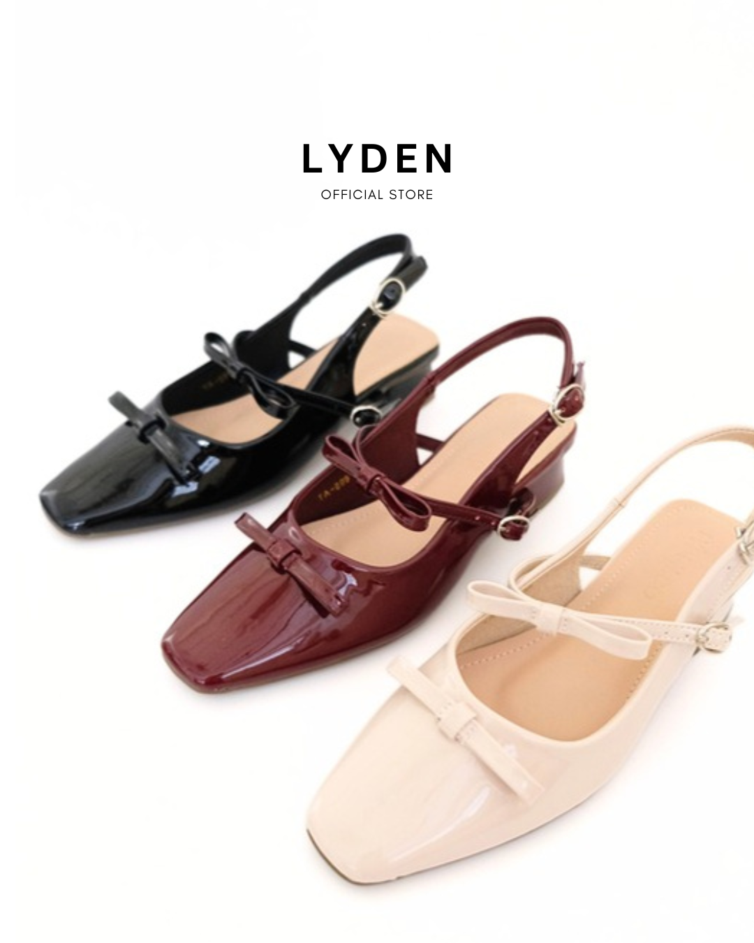 【NEW】Lyden Mary Jane Bow and Jane Heels series 4cm pump heels - Classic Black//Maroon//Cream