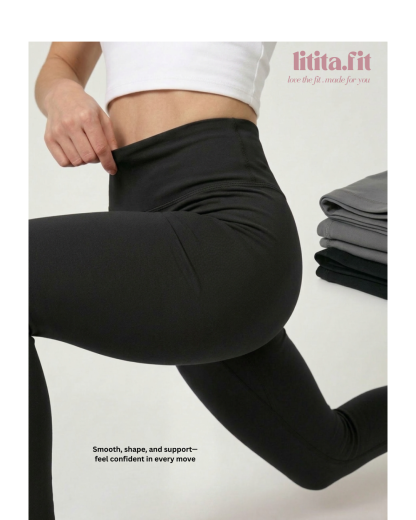 【LitaFit】High-Waist Yoga Pants / Leggings  / Sport pants -Black // Offwhite // Grey // Pink // LT Brown
