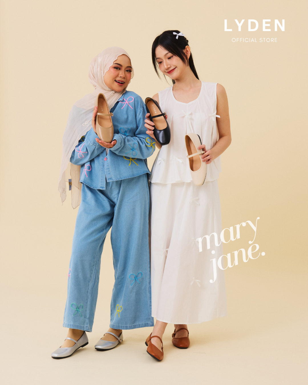 【NEW】Lyden Mary Jane Classic Flats - Beige//Silver//Khaki//Coffee//Classic Black