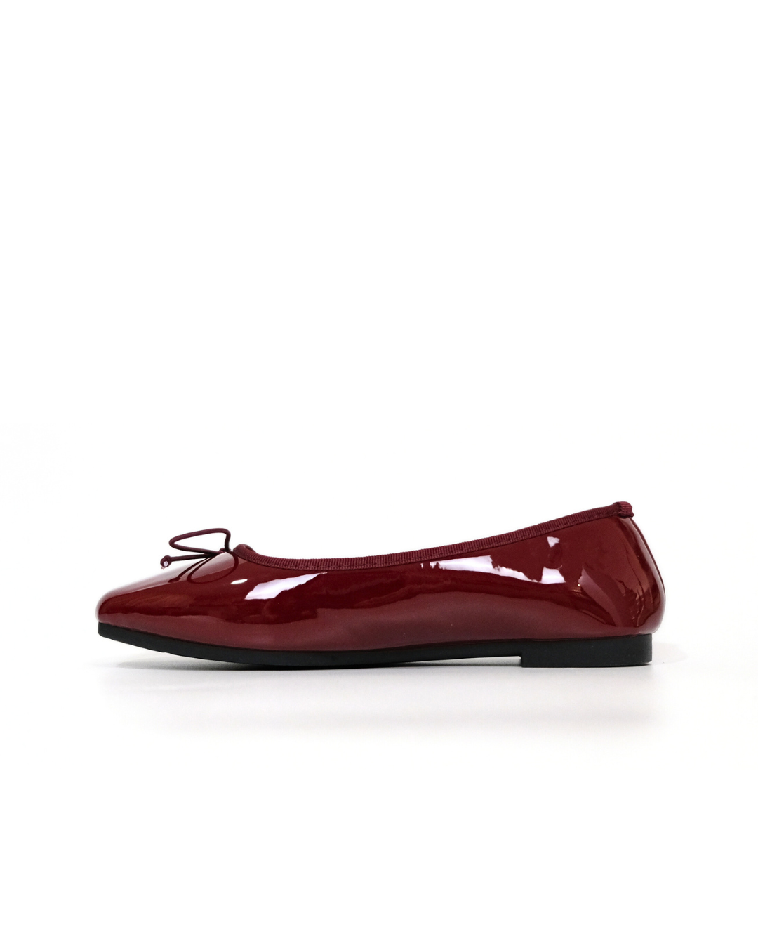 【NEW】Lyden Mary Jane Glossy Flats - Maroon