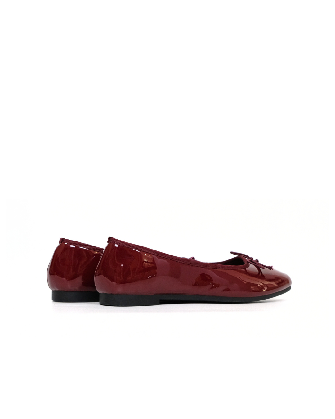 【NEW】Lyden Mary Jane Glossy Flats - Maroon