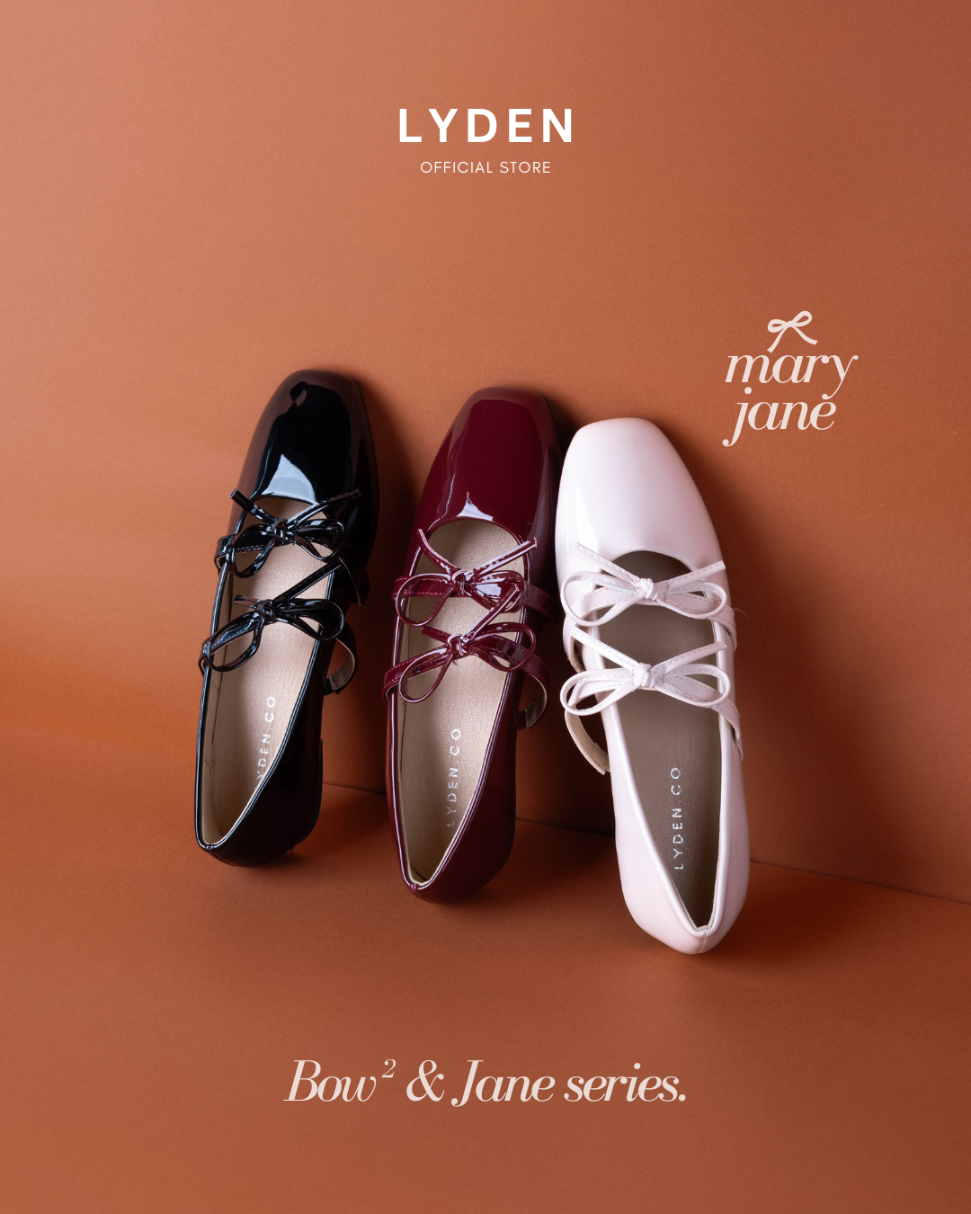 【NEW】Lyden Mary Jane Bow and Jane Series Flats - Classic Black//Maroon//Beige