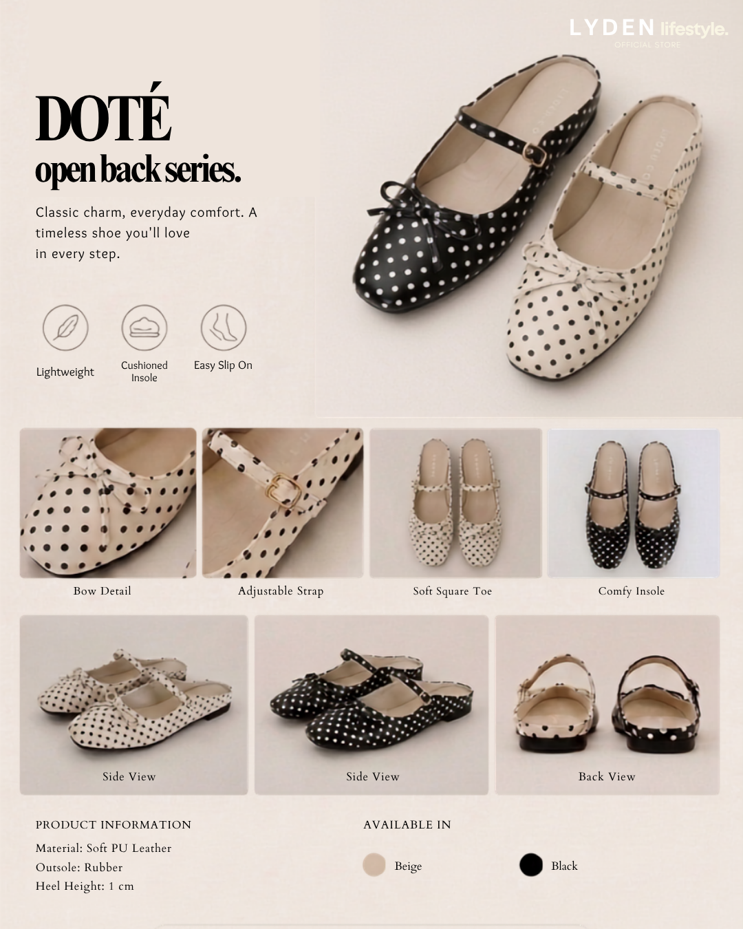 【NEW】Lyden DOTÉ Open Back Series Flats