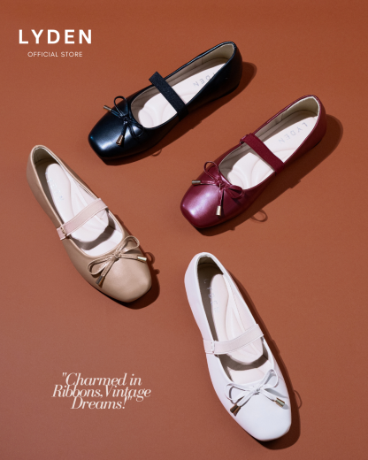 【NEW】Lyden Kasut Raya Mary Jane Flats with Elastic Strap - Beige//Khaki//Maroon//Classic Black