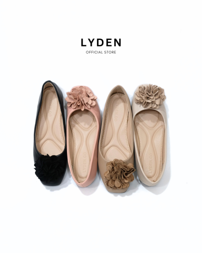 【Le Flowers The Secret Garden Series】No.1 Fleur Womens Flats/ Womens floral flats /cushion flats /Kasut Bunga Perempuan - Classic Black//Khaki//Pink//Beige