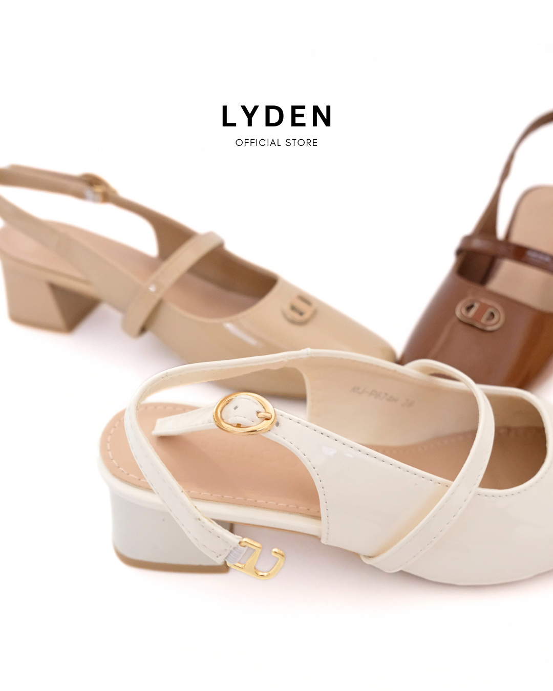 【NEW】Lyden Clara Glossy Heels series 5cm pump heels - Beige//Khaki//Brown