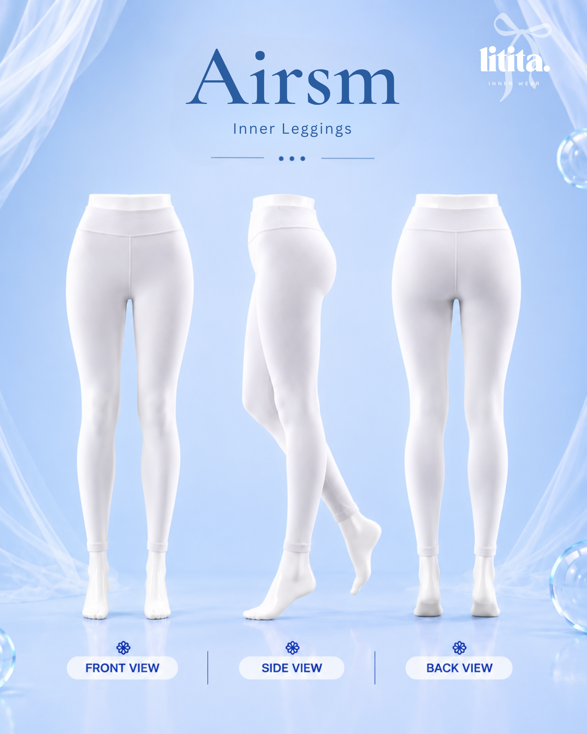 【Litita Ice Silk】Inner Pants / High-waist Leggings