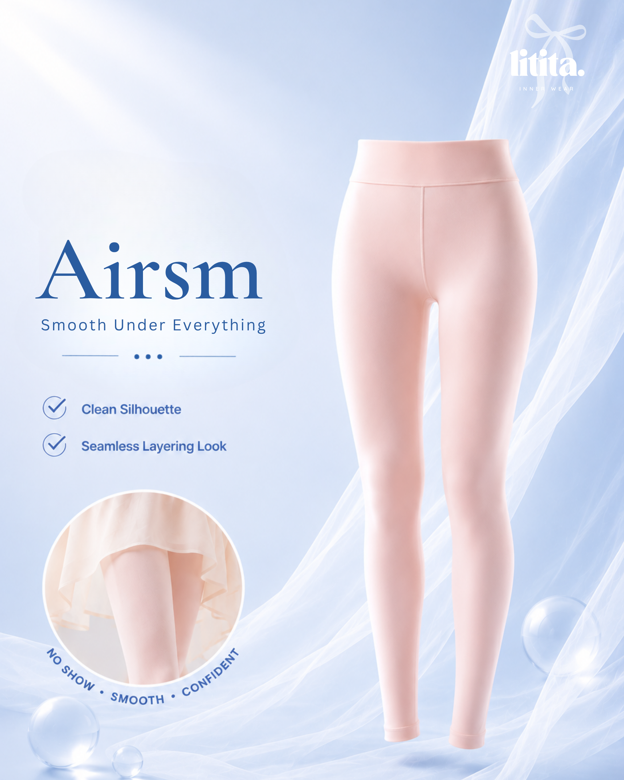【Litita Ice Silk】Inner Pants / High-waist Leggings