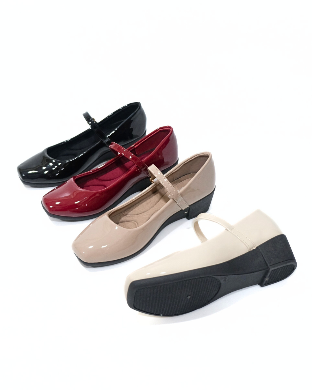 【NEW】Lyden Mary Jane Wedges Series 4cm heels - Classic Black//Maroon//Khaki//Beige