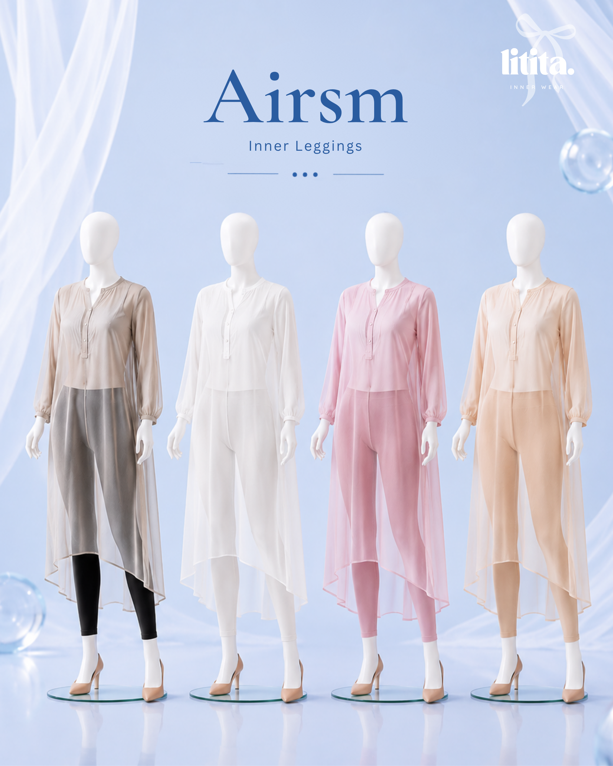 【Litita Ice Silk】Inner Pants / High-waist Leggings
