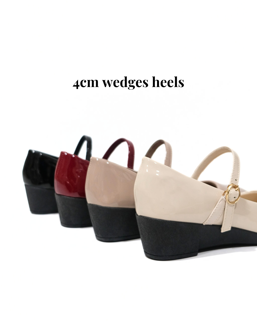 【NEW】Lyden Mary Jane Wedges Series 4cm heels - Classic Black//Maroon//Khaki//Beige
