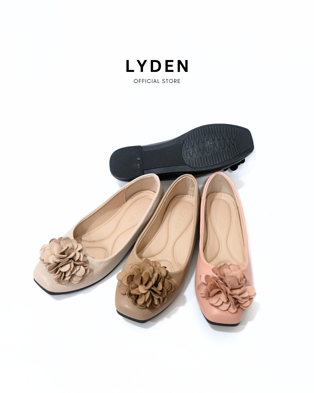 【NEW】Lyden Floral Series 1.0 Flats - Classic Black//Khaki//Pink//Beige