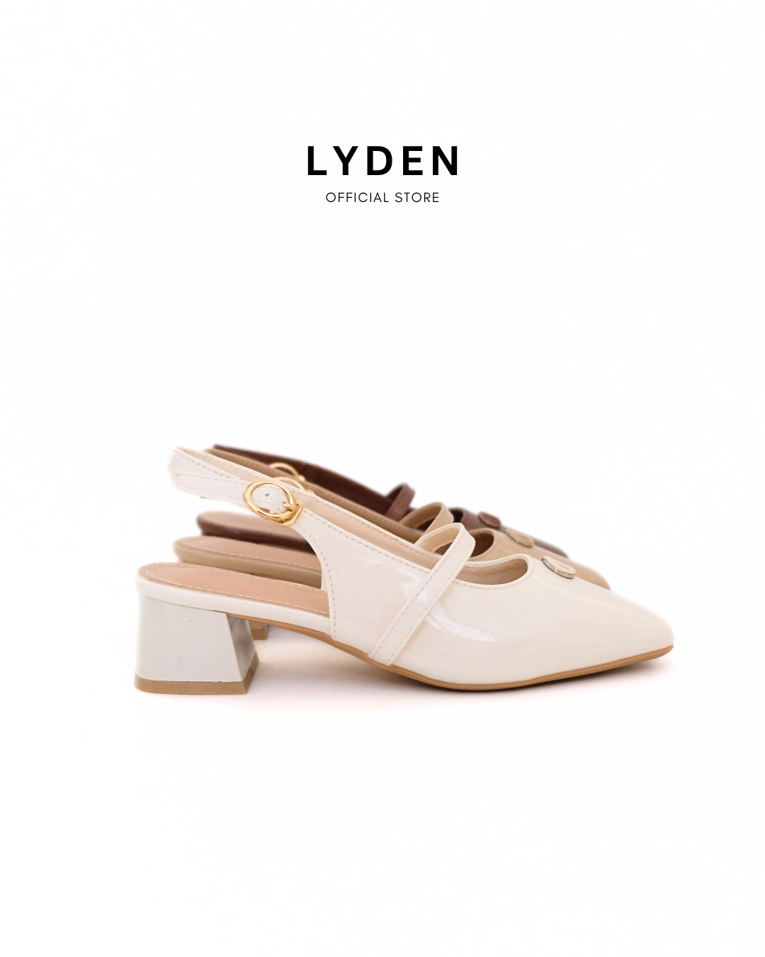 【NEW】Lyden Clara Glossy Heels series 5cm pump heels - Beige//Khaki//Brown