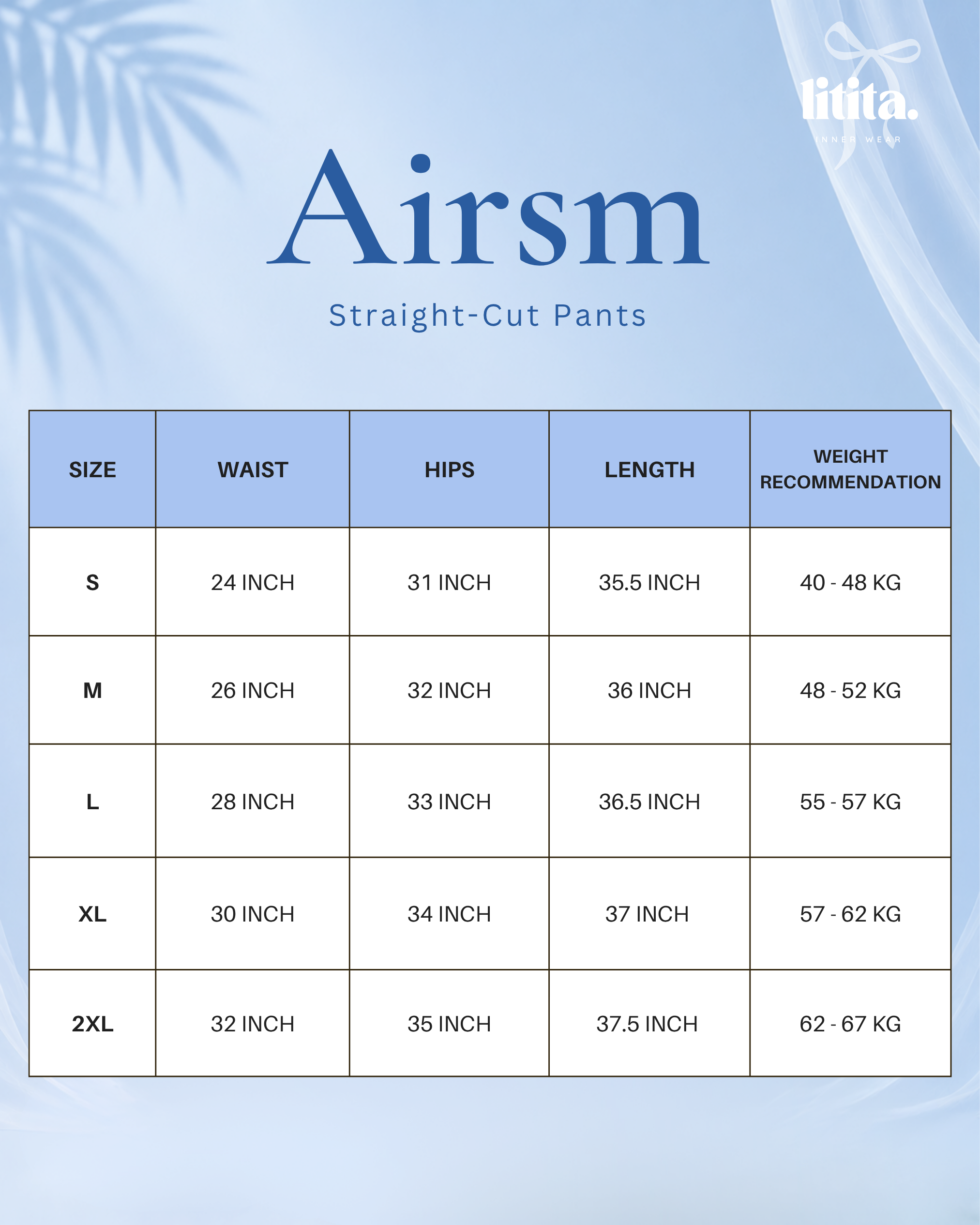 【Litita Ice Silk】Inner Pants / Straight Cut Pants