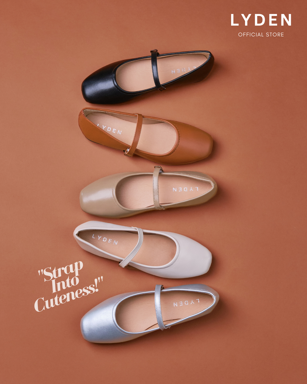 【NEW】Lyden Mary Jane Classic Flats - Beige//Silver//Khaki//Coffee//Classic Black
