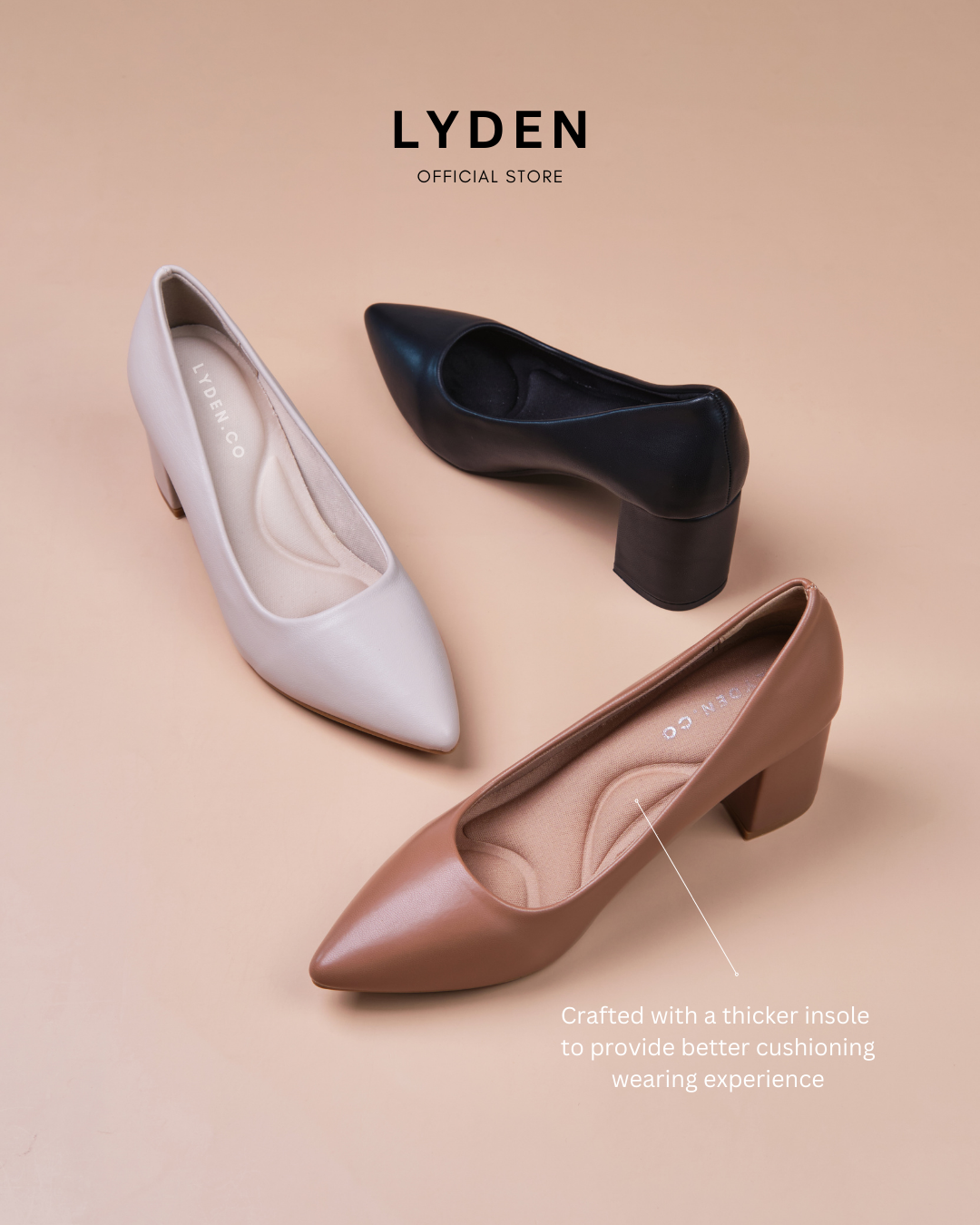 【NEW】Lyden Isabelle Series 6.5cm pump heels - Beige
