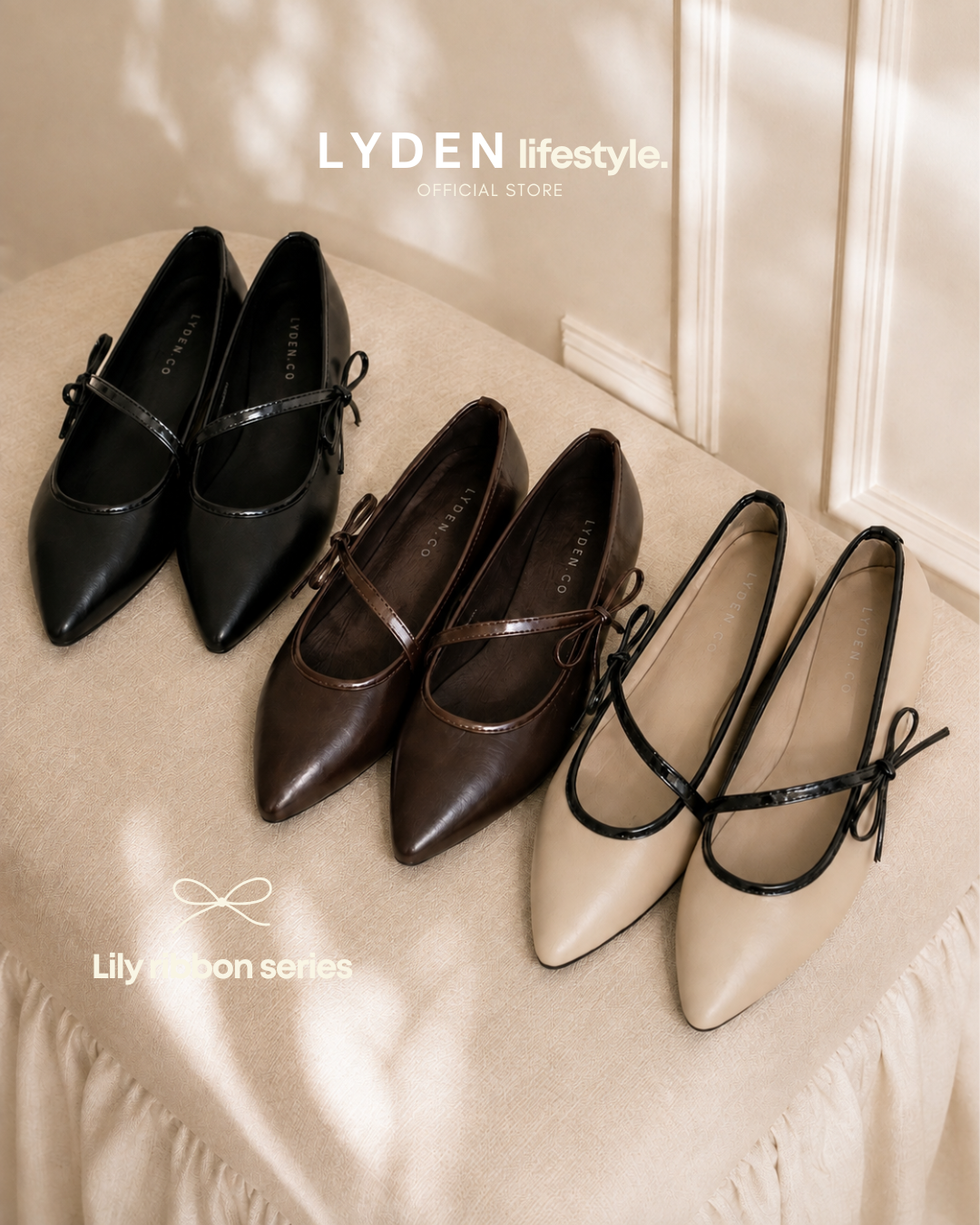 【NEW】Lyden Lily Ribbon Flats Series