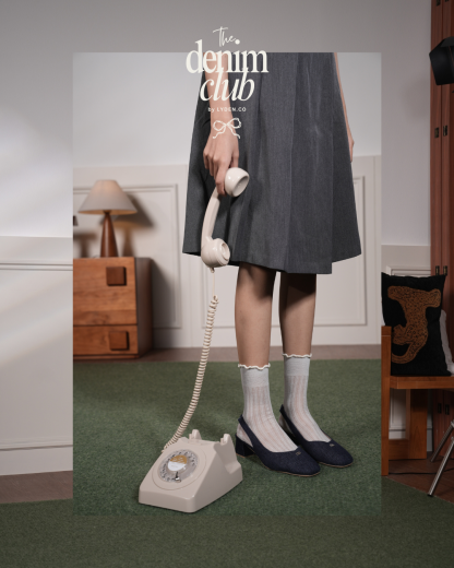 【NEW】Lyden Denim Club Heels Series 5cm pump heels - Blue