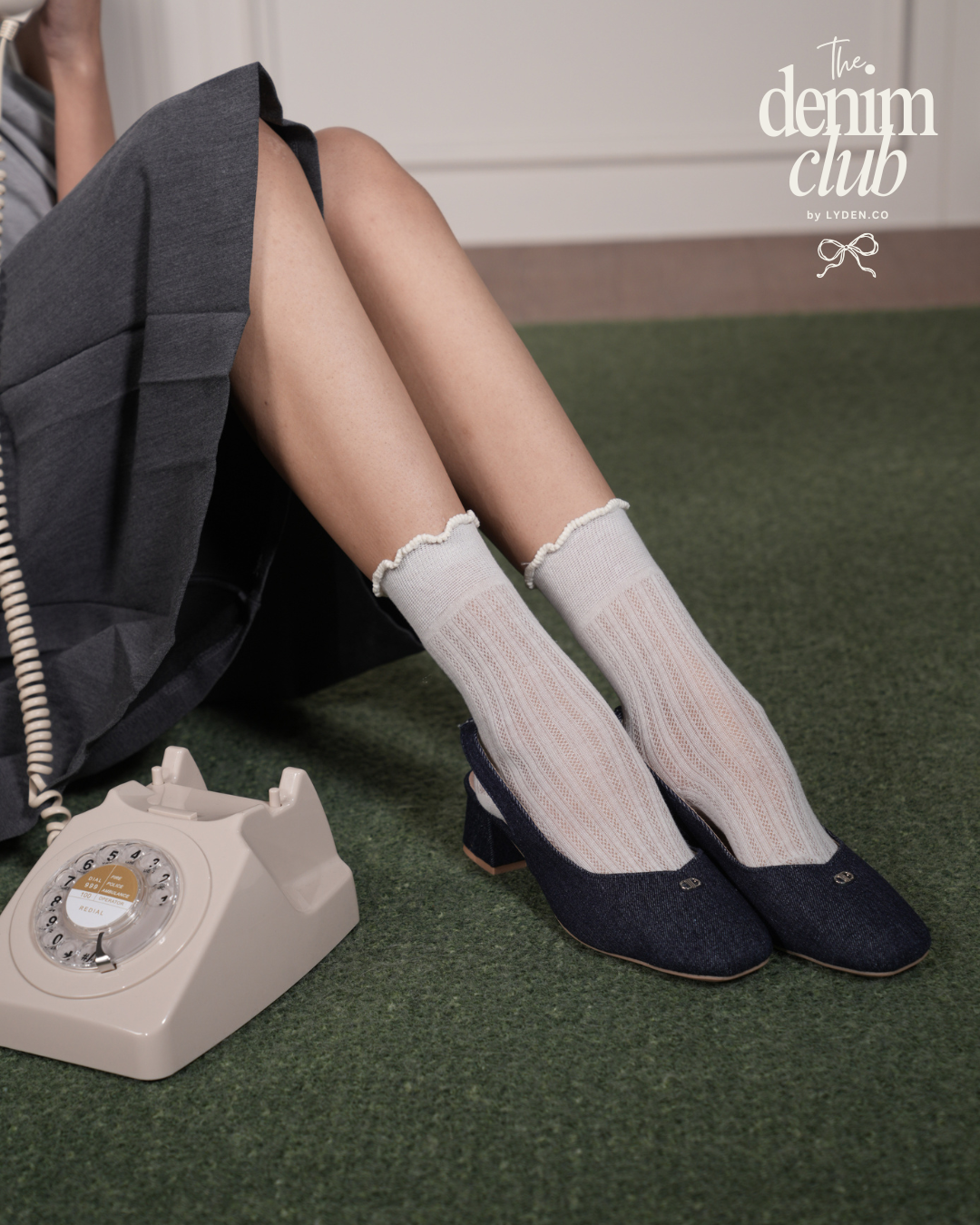 【NEW】Lyden Denim Club Heels Series 5cm pump heels - Blue