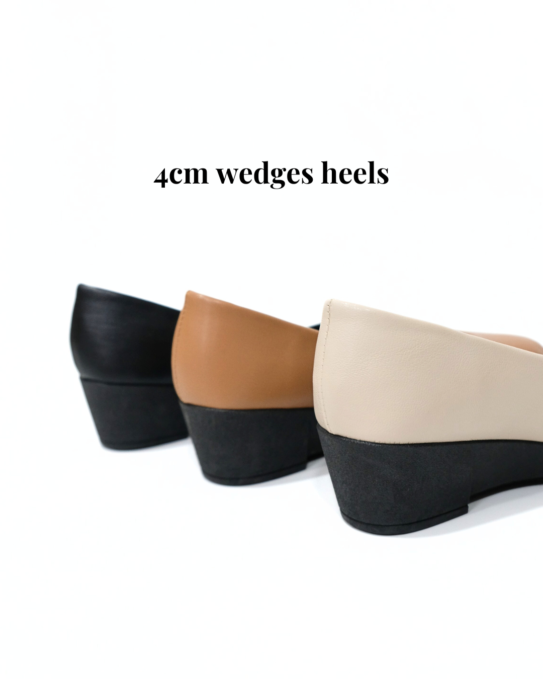 【NEW】Lyden Rina Toe Wedges Series 4cm heels - Classic Black//Khaki//Beige