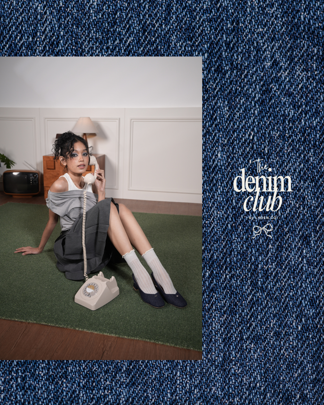 【NEW】Lyden Denim Club Heels Series 5cm pump heels - Blue