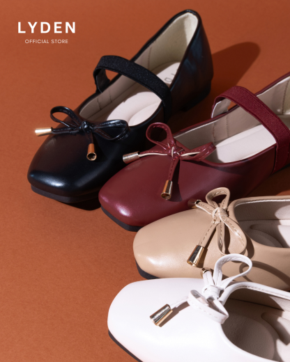 【NEW】Lyden Kasut Raya Mary Jane Flats with Elastic Strap - Beige//Khaki//Maroon//Classic Black
