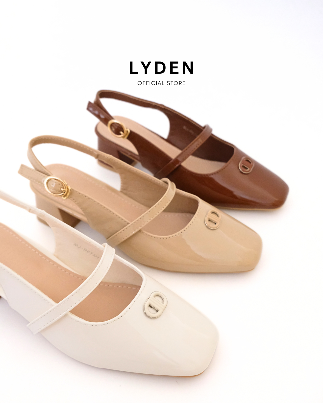 【NEW】Lyden Clara Glossy Heels series 5cm pump heels - Beige//Khaki//Brown
