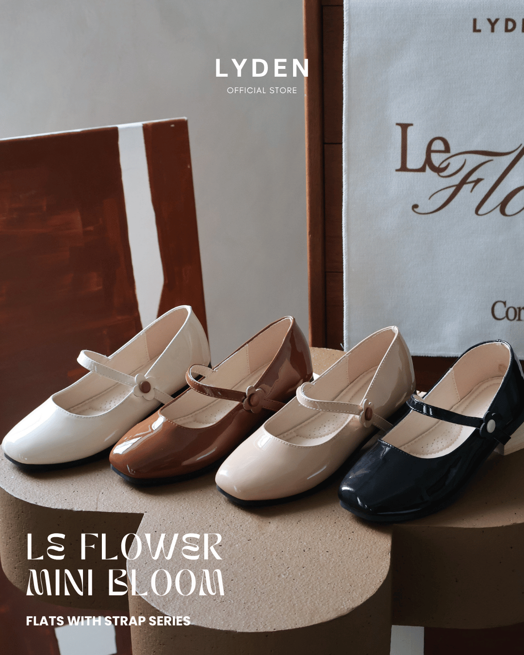 【Le Flowers Mini Bloom】Flats with Strap Series