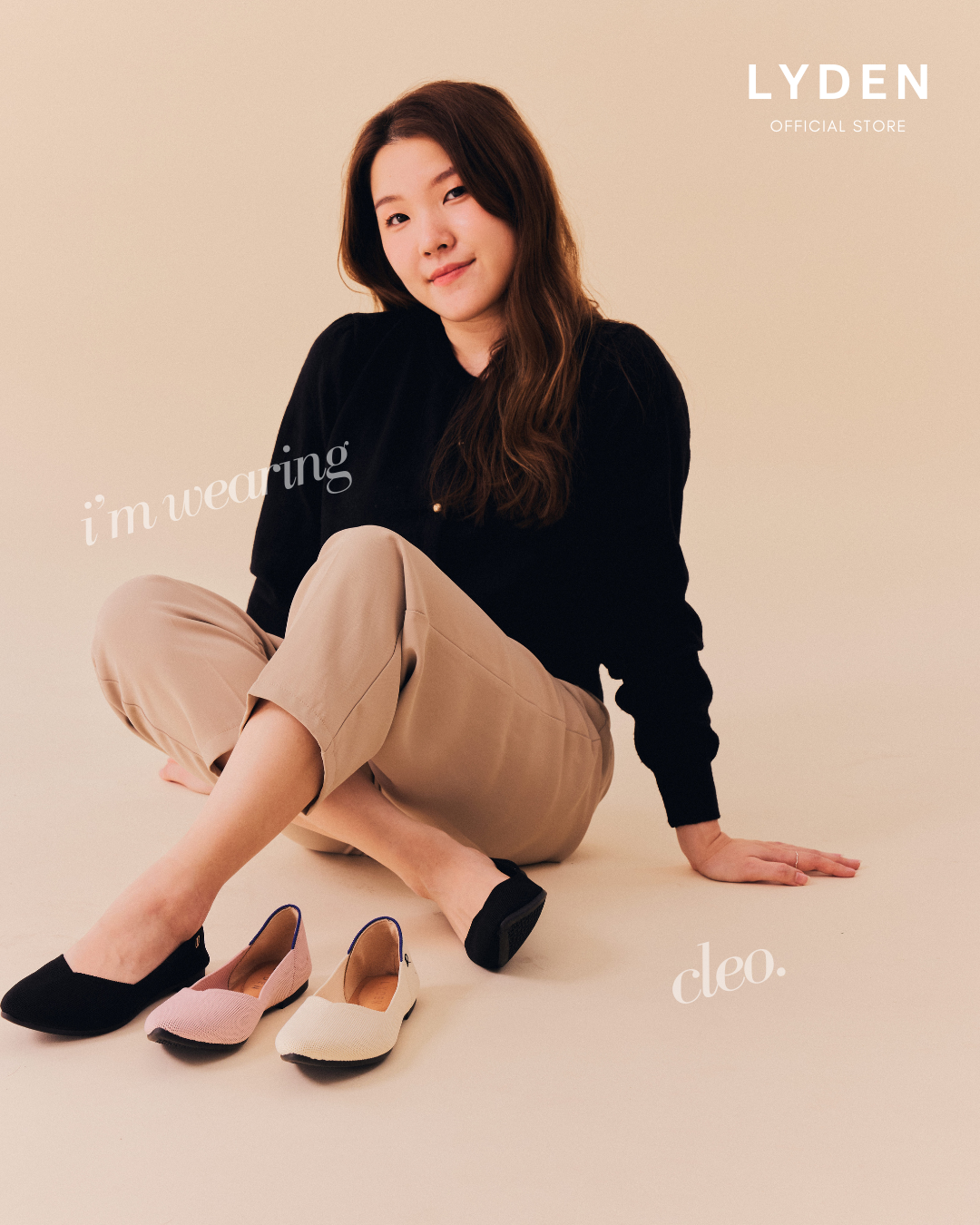 【NEW】Lyden Cleo Series Flats - Beige