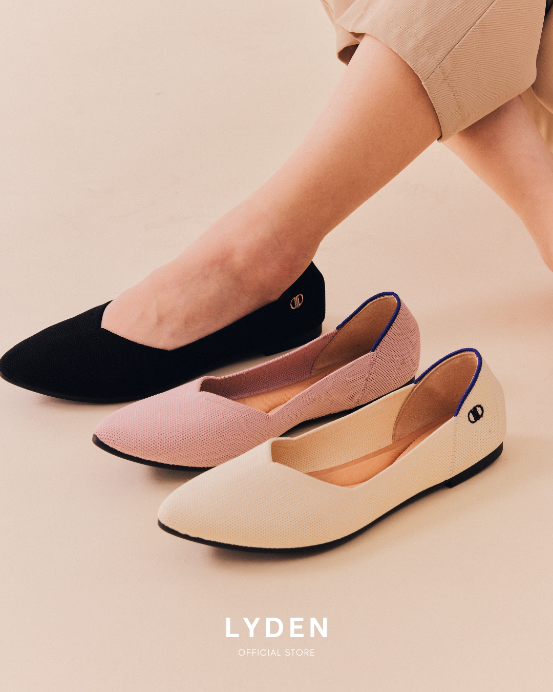 【NEW】Lyden Cleo Series Flats - Beige
