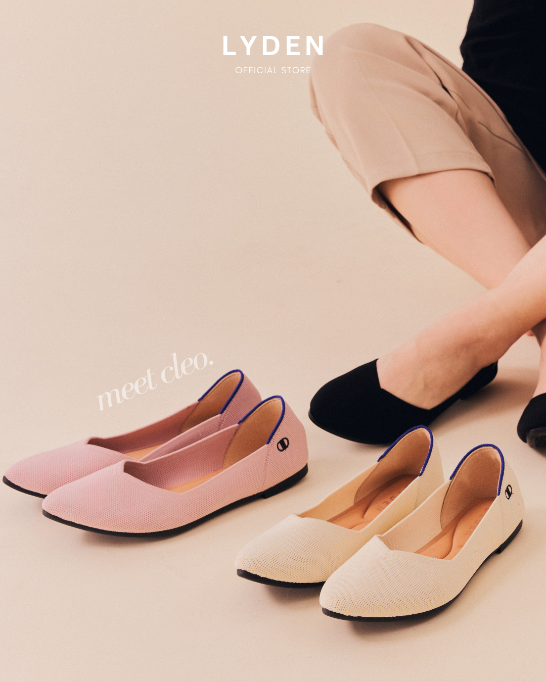 【NEW】Lyden Cleo Series Flats - Beige