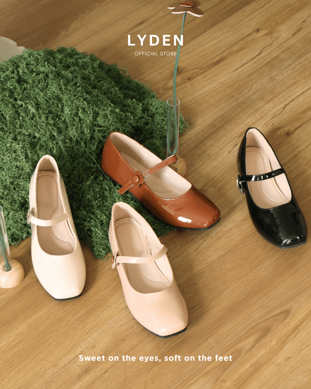 【Le Flowers Mini Bloom】Flats with Strap Series