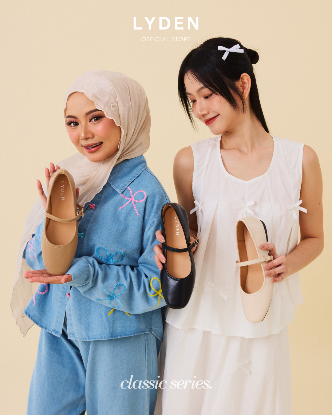 【NEW】Lyden Mary Jane Classic Flats - Beige//Silver//Khaki//Coffee//Classic Black