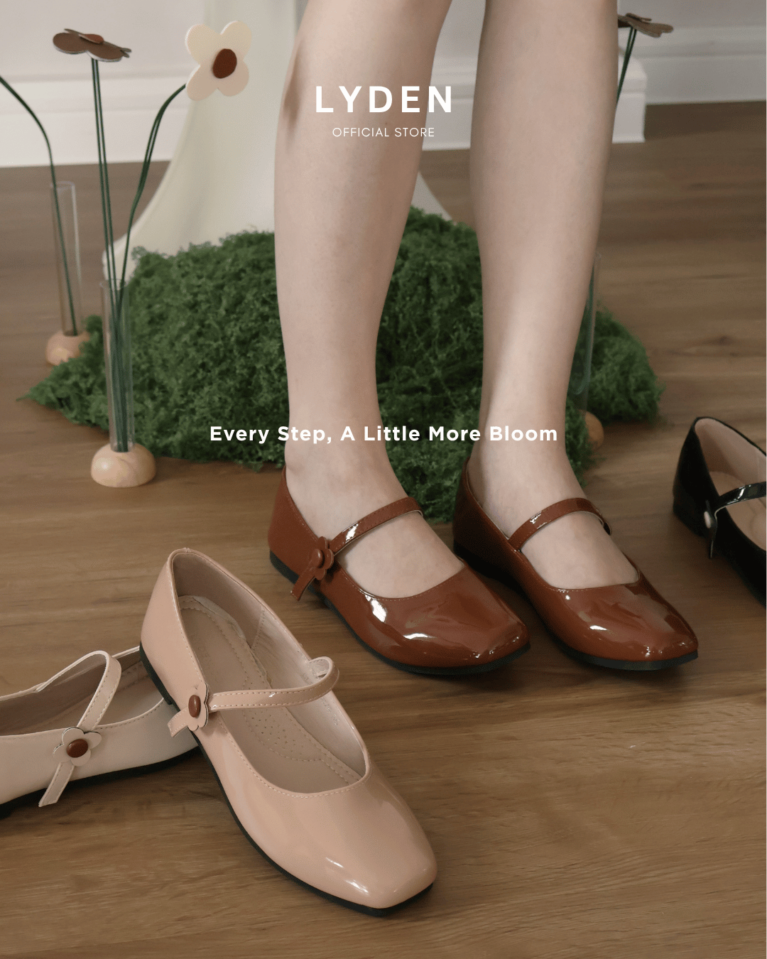 【Le Flowers Mini Bloom】Flats with Strap Series