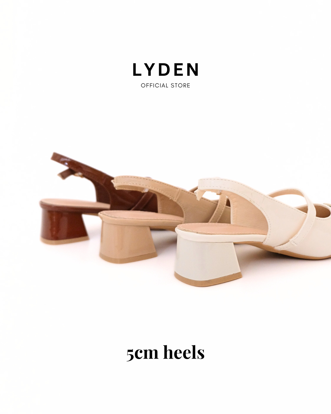 【NEW】Lyden Clara Glossy Heels series 5cm pump heels - Beige//Khaki//Brown