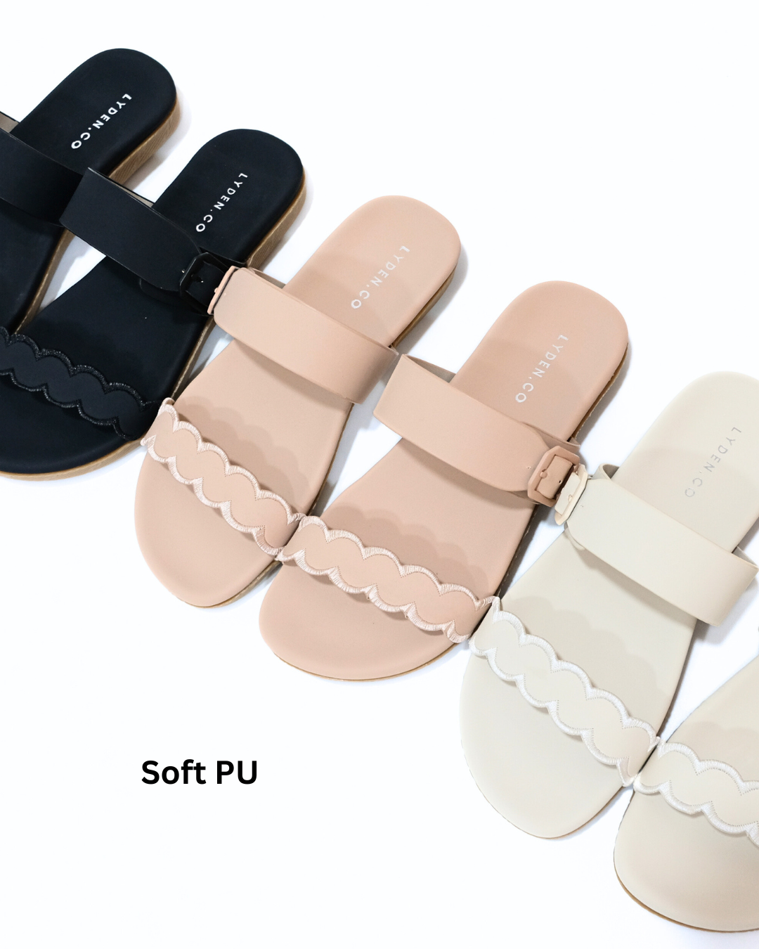 【NEW】Lyden Puffy Dream X Buckle Strap Series Sandals - Classic Black//Pink//Beige