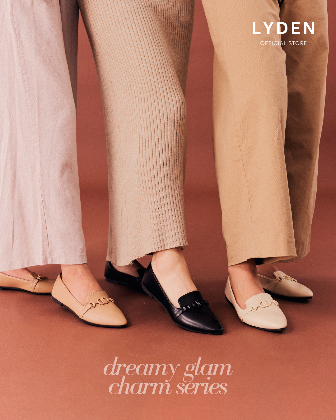 【NEW】Lyden Dreamy X Charm Series Flats - Beige