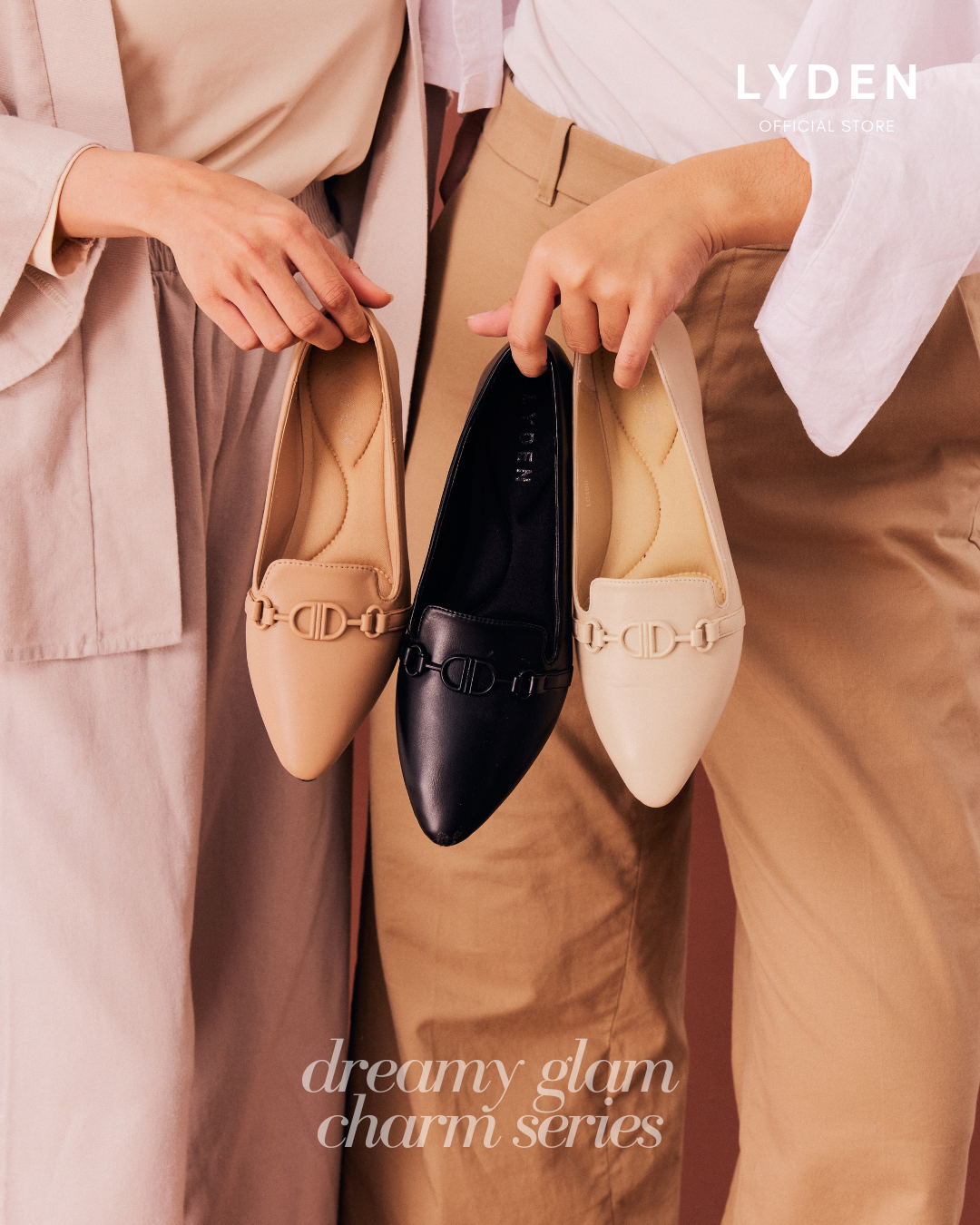 【NEW】Lyden Dreamy X Charm Series Flats - Beige