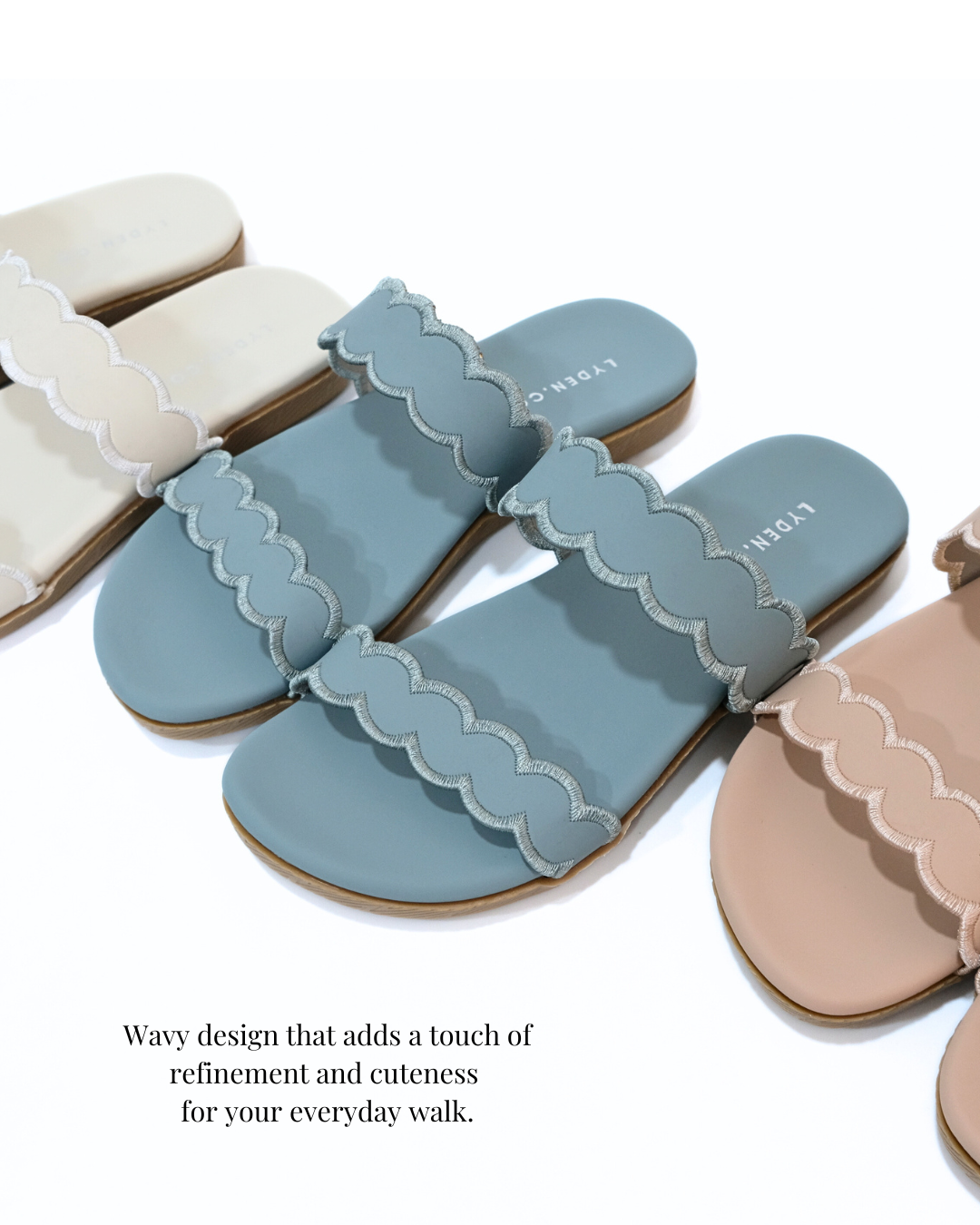 【NEW】Lyden Puffy Dream X Duo Straps Series Sandals - Beige//Pink//Blue