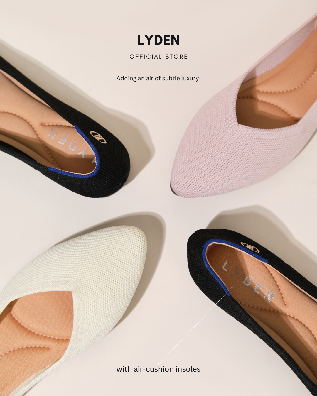 【NEW】Lyden Cleo Series Flats - Beige