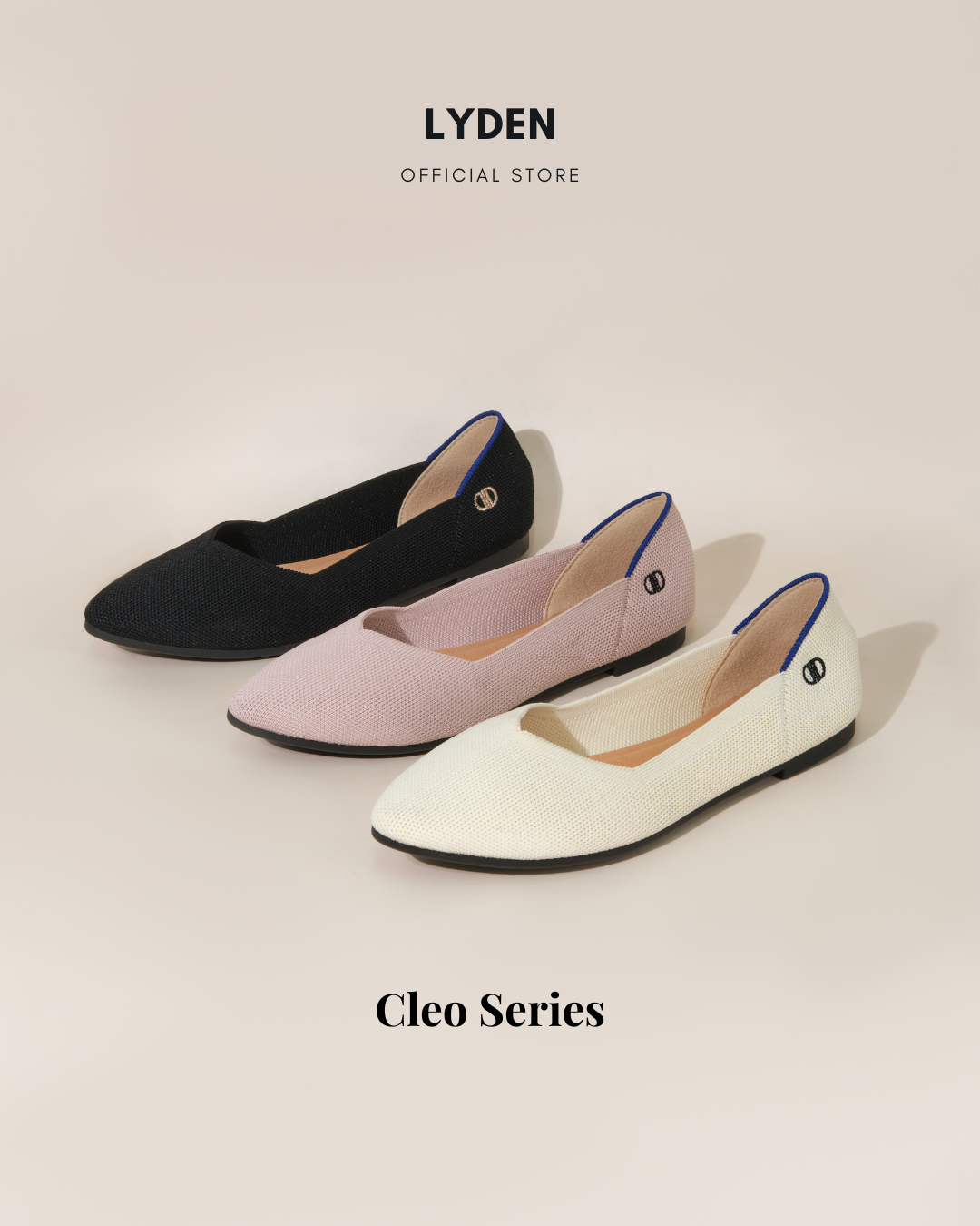【NEW】Lyden Cleo Series Flats - Beige