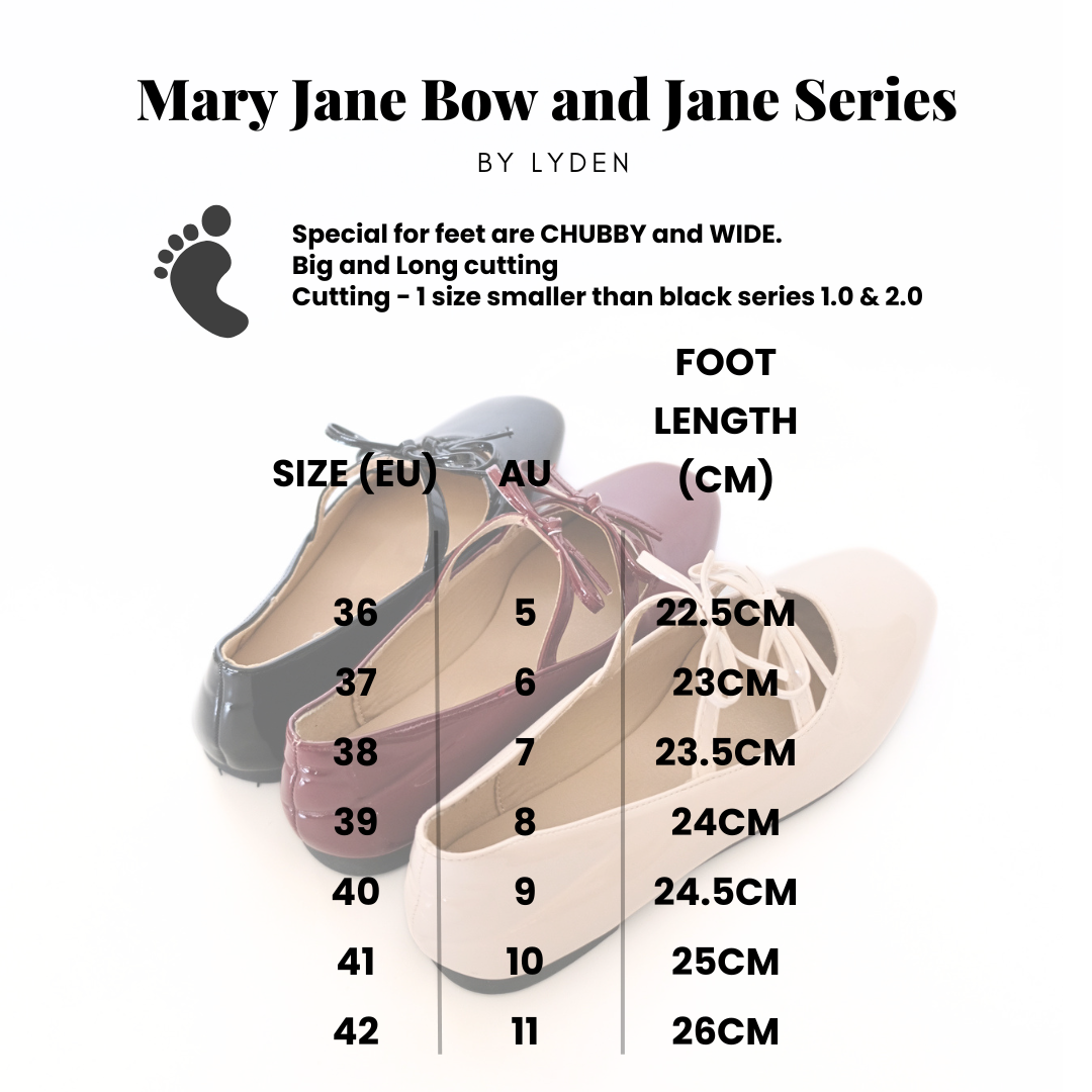 Lyden Mary Jane Bow and Jane Series Flats - Classic Black//Maroon//Beige