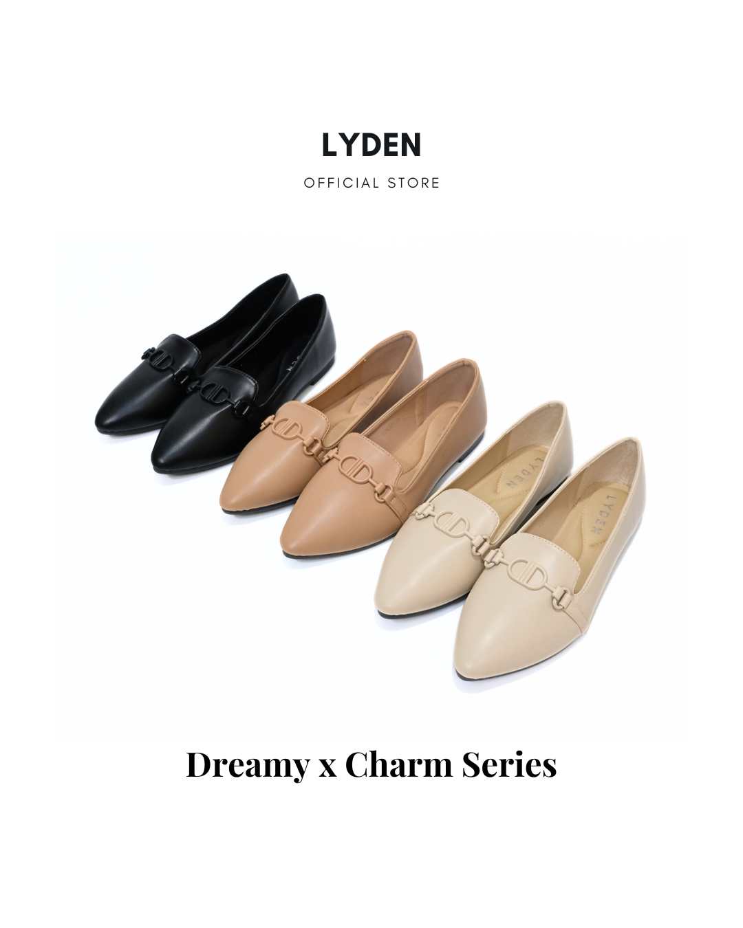 【NEW】Lyden Dreamy X Charm Series Flats - Beige