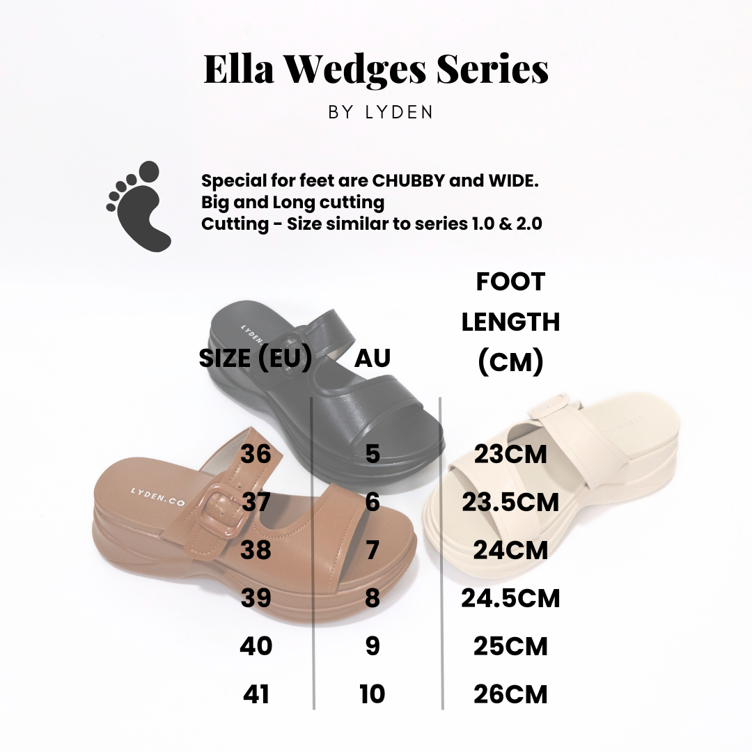【NEW】Lyden Ella Wedges Series 6cm Platform Sandals - Pink//Brown//Classic Black