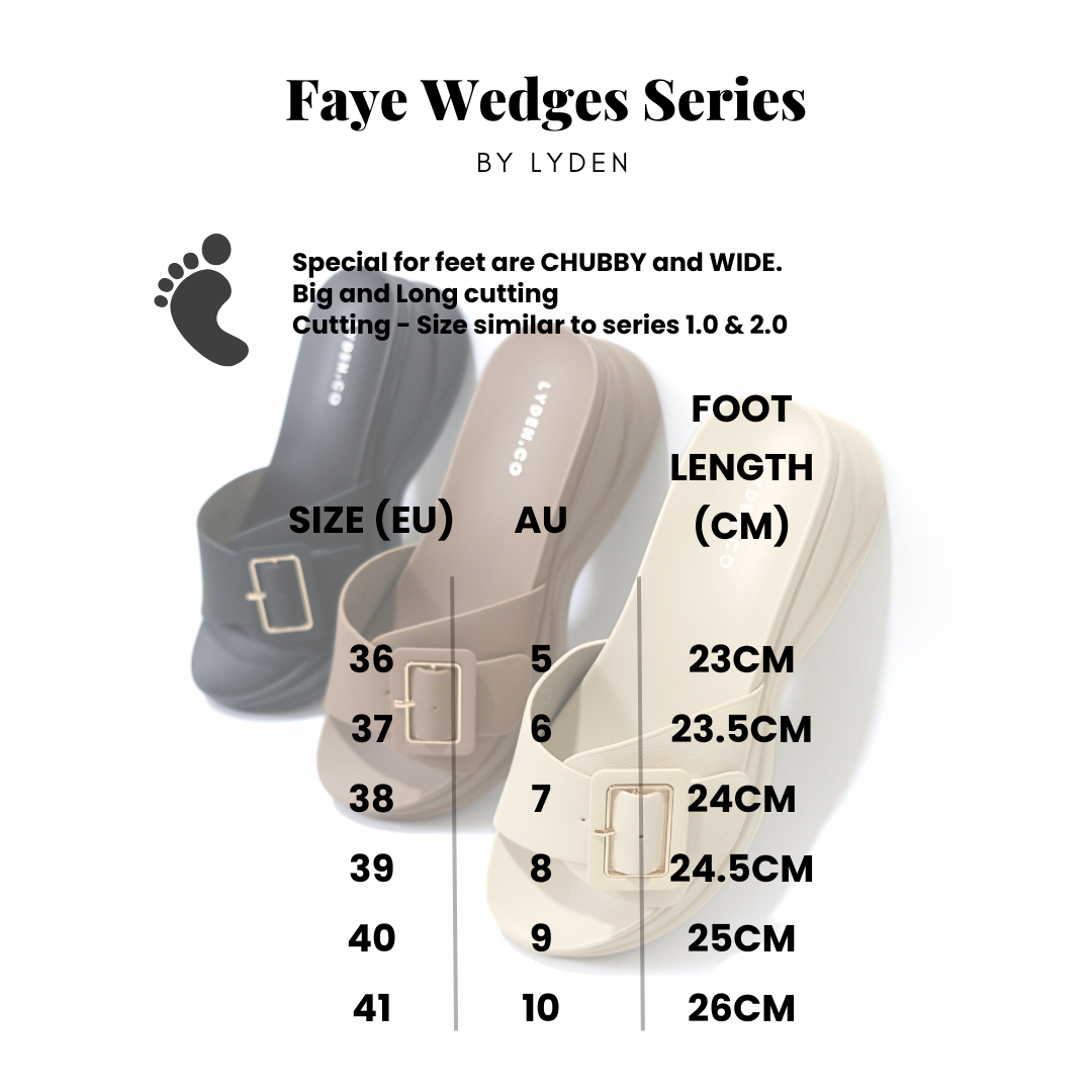 【NEW】Lyden Faye Wedges Series 6cm Platform Sandals - Beige//Brown//Classic Black