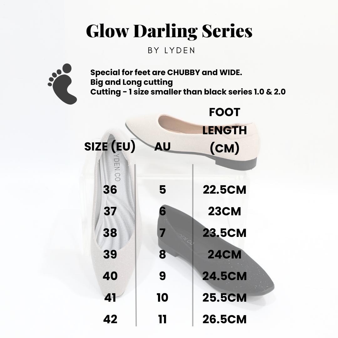 【NEW】Lyden Glow Darling Series Flats - Classic Black